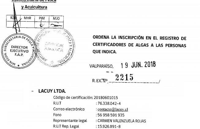 Certificadores de Algas en Chiloe